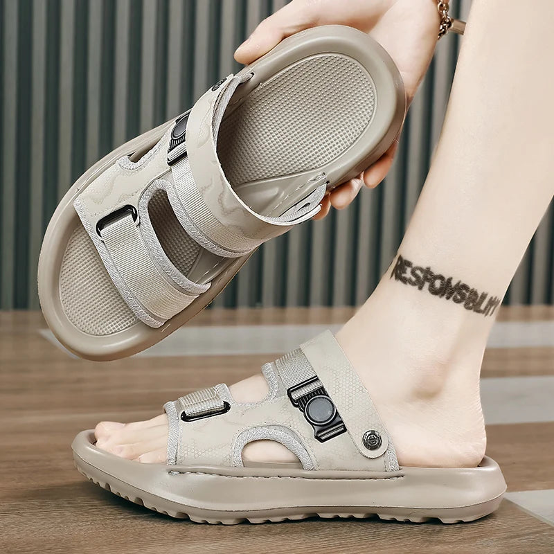 Men's light casual sandals summer soft-sole non-slip beach shoes fashion outdoor dual-use slippers youth comfort sports sandals