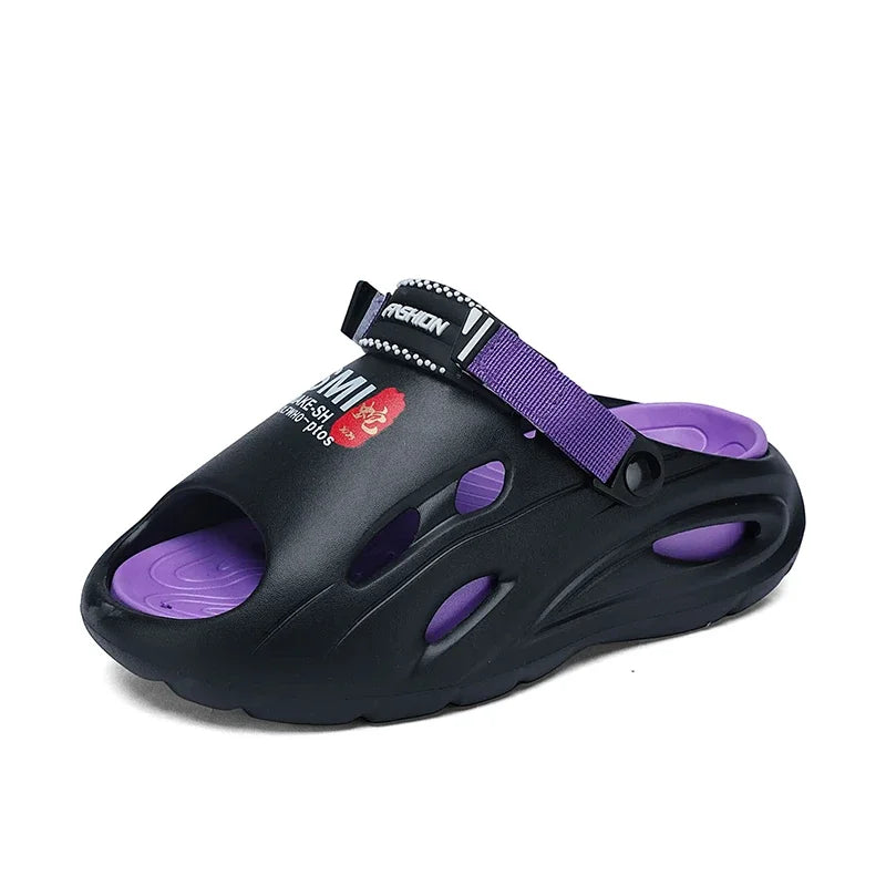 Men's Casual Summer Sandals Driving Beach Shoes Indoor Outdoor Two-Way Wear Sporty EVA Material Comfortable Flat Footwear